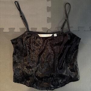 Victoria Secret Intimately Top Women's Size Small Velour Crop Top Outfit Vintage